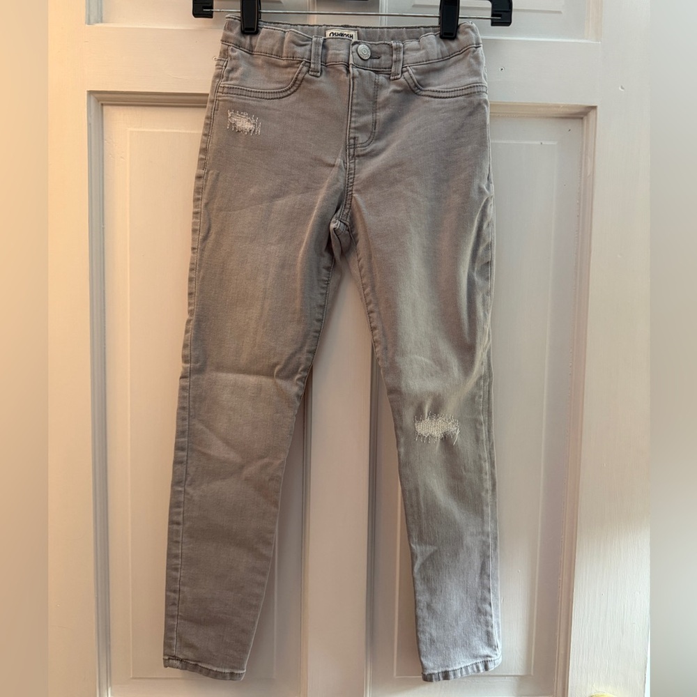 Kid's Osh Kosh Grey Pull On Stretch Jeans with Elastic Waist, size 10/10A